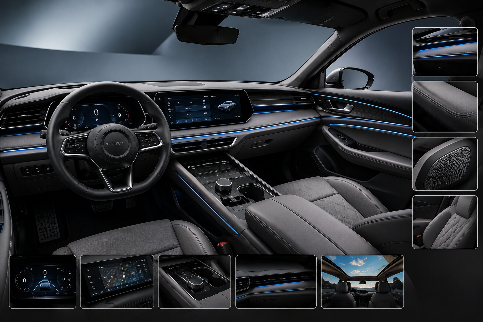 Minimal automotive interior design