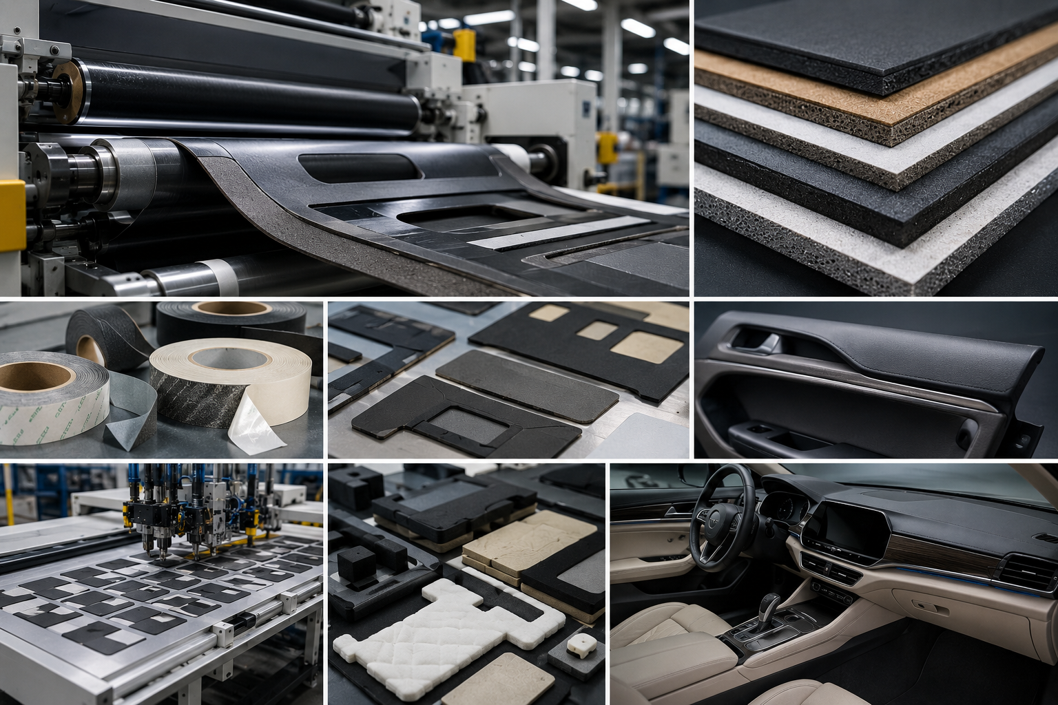 Automotive interior material converting