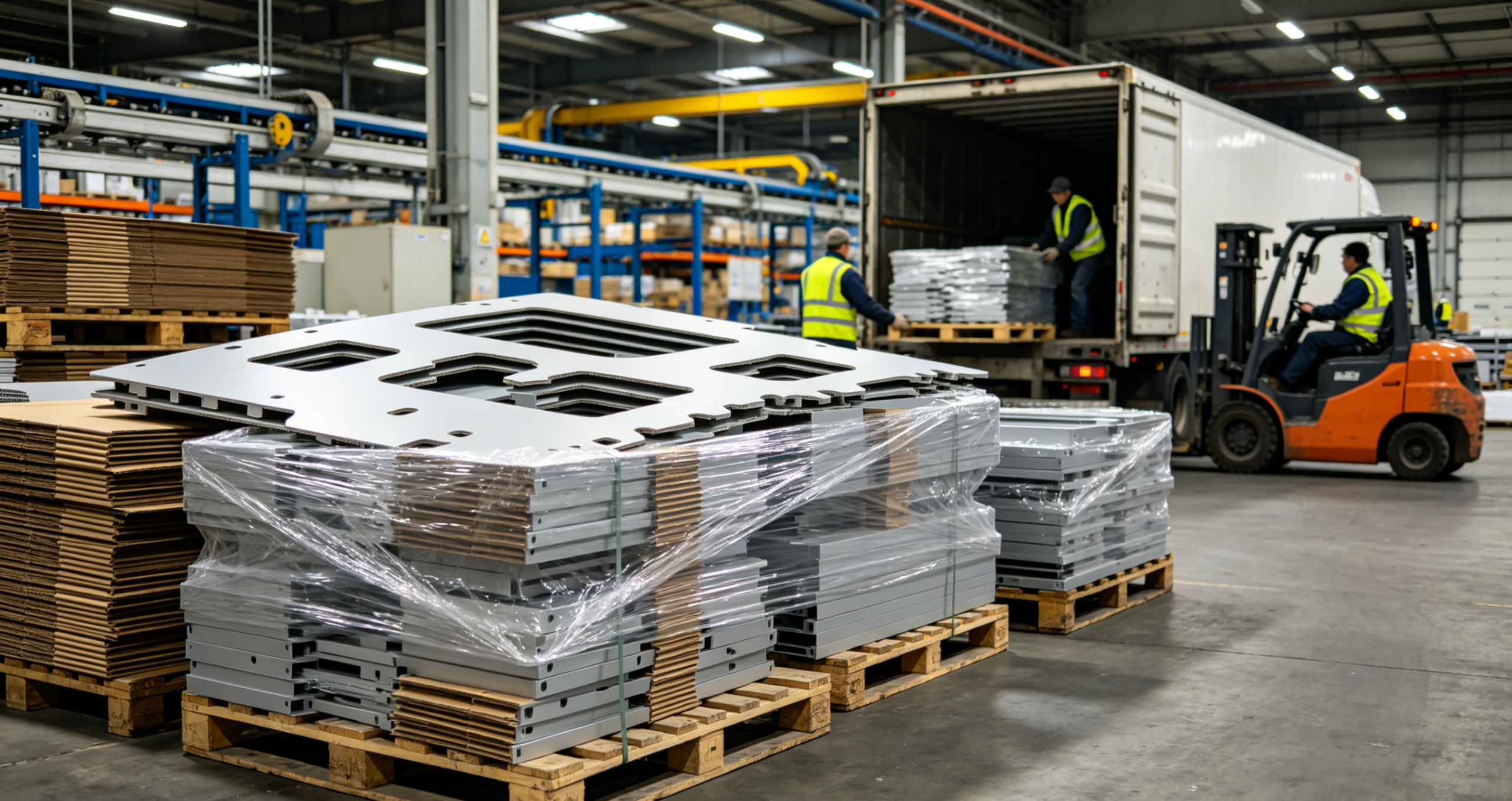 Large-scale die cut parts packaging and logistics