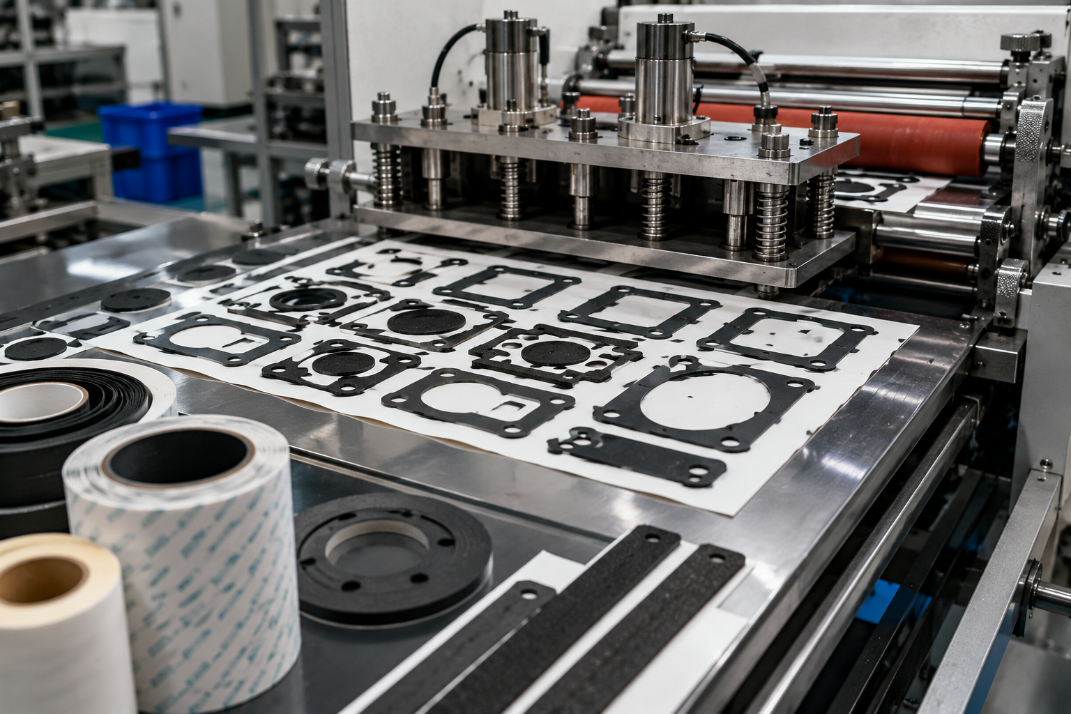 Precision die cut adhesive gasket production
