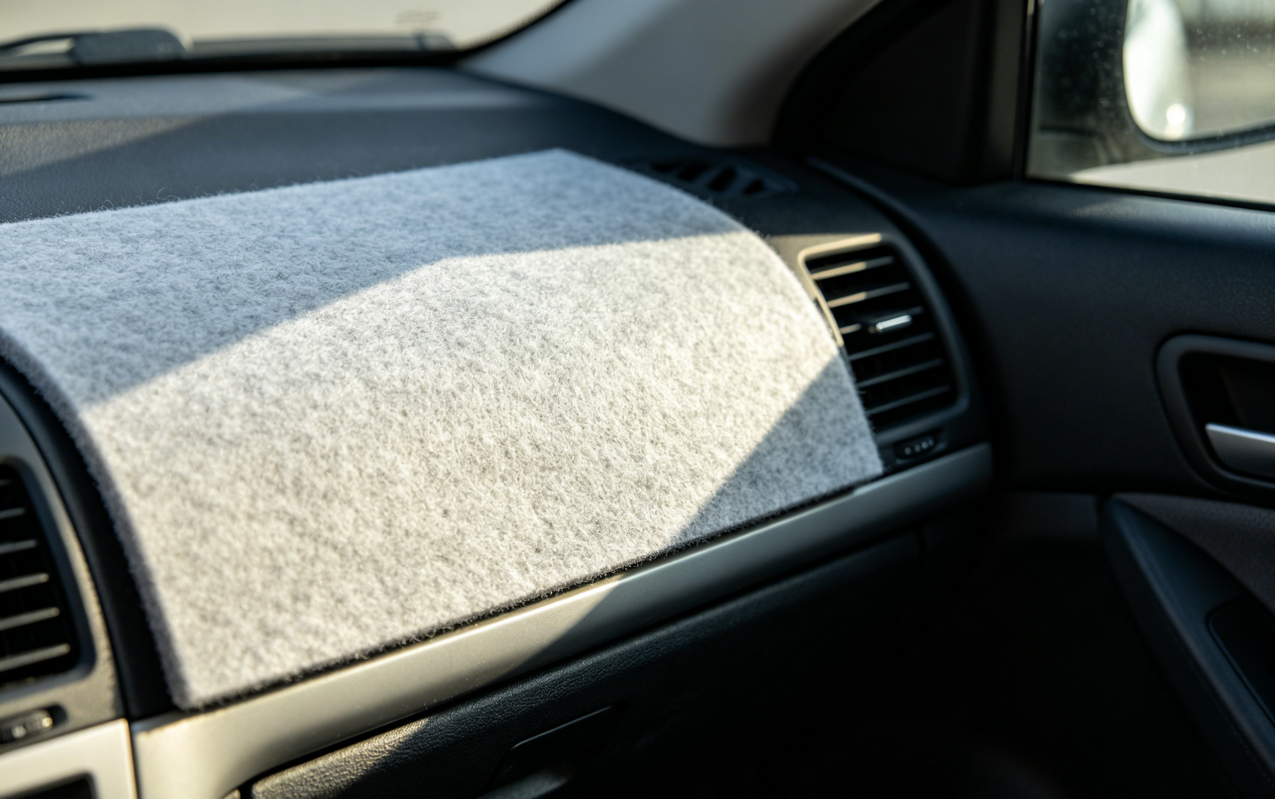 Automotive acoustic felt installed in vehicle interior
