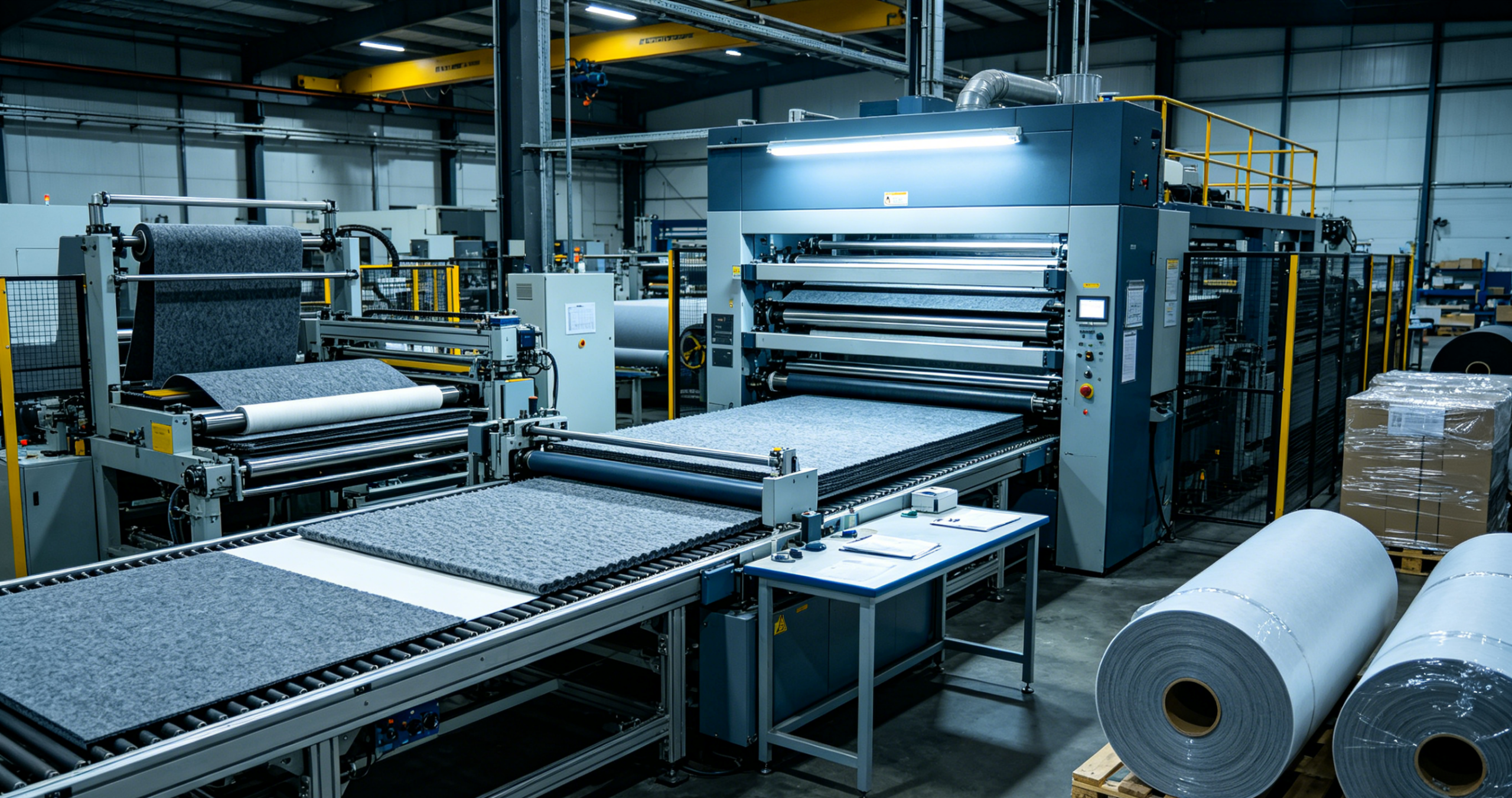 Automotive acoustic material production line