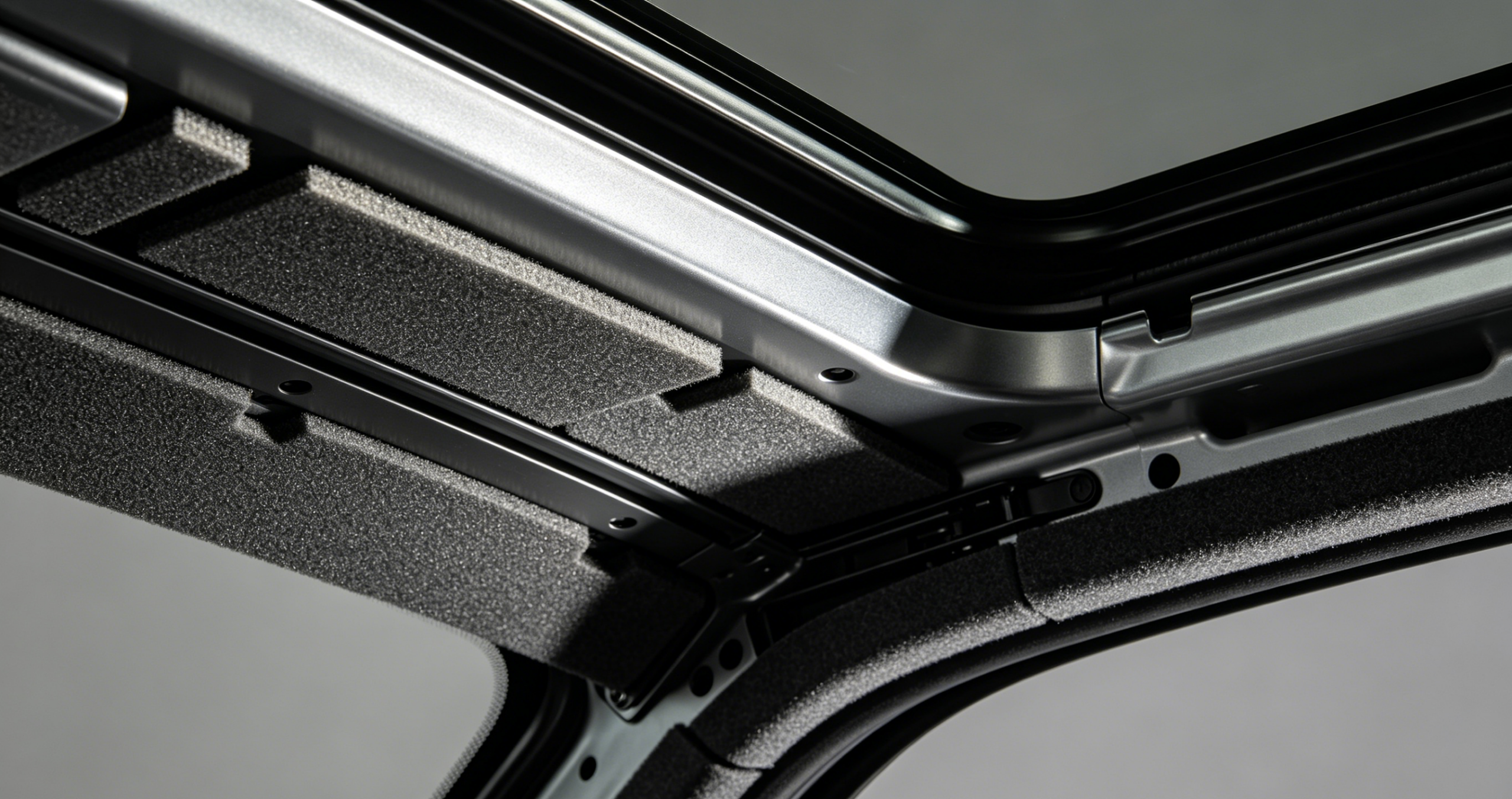 Automotive sunroof interior acoustic structure