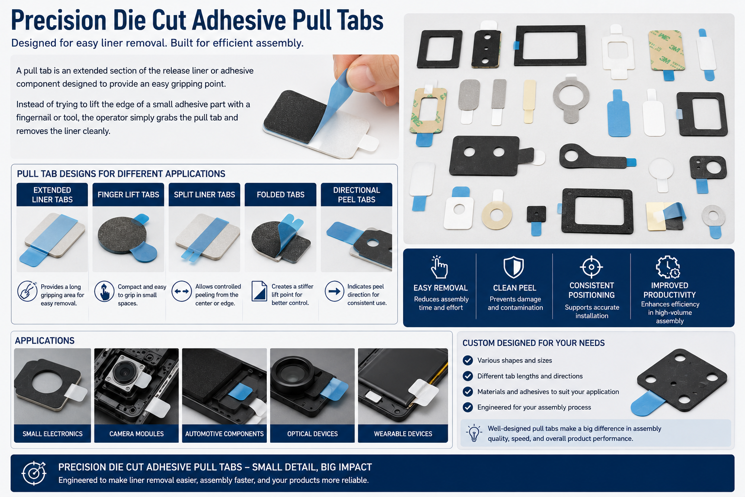 Precision Die Cut Adhesive Pull Tabs