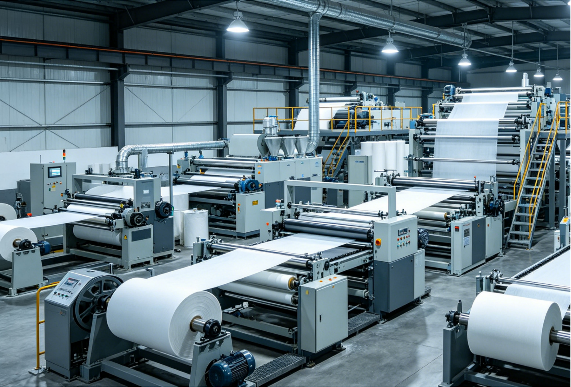 Industrial non woven fabric production process