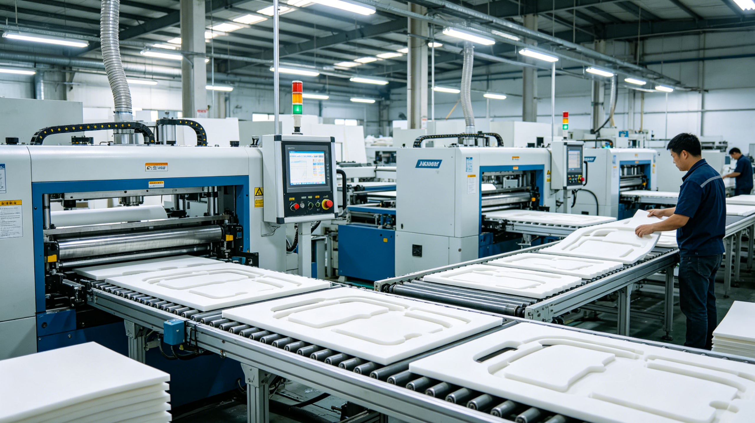 Foam production industrial converting process