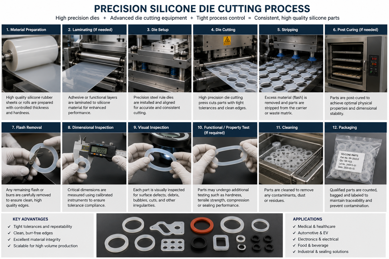 Precision Silicone Die Cutting Process