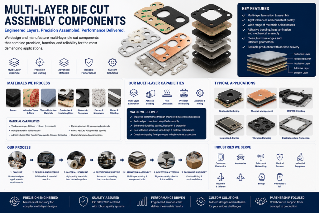 How Custom Die Cut Materials Improve Product Reliability Without Changing the Main Design?