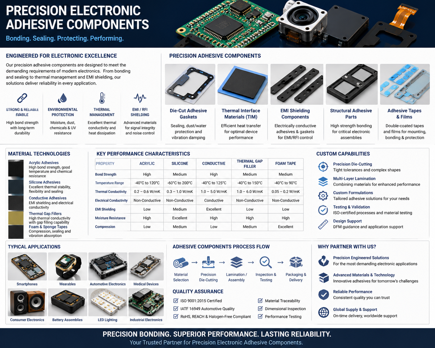 Precision Electronic Adhesive Components