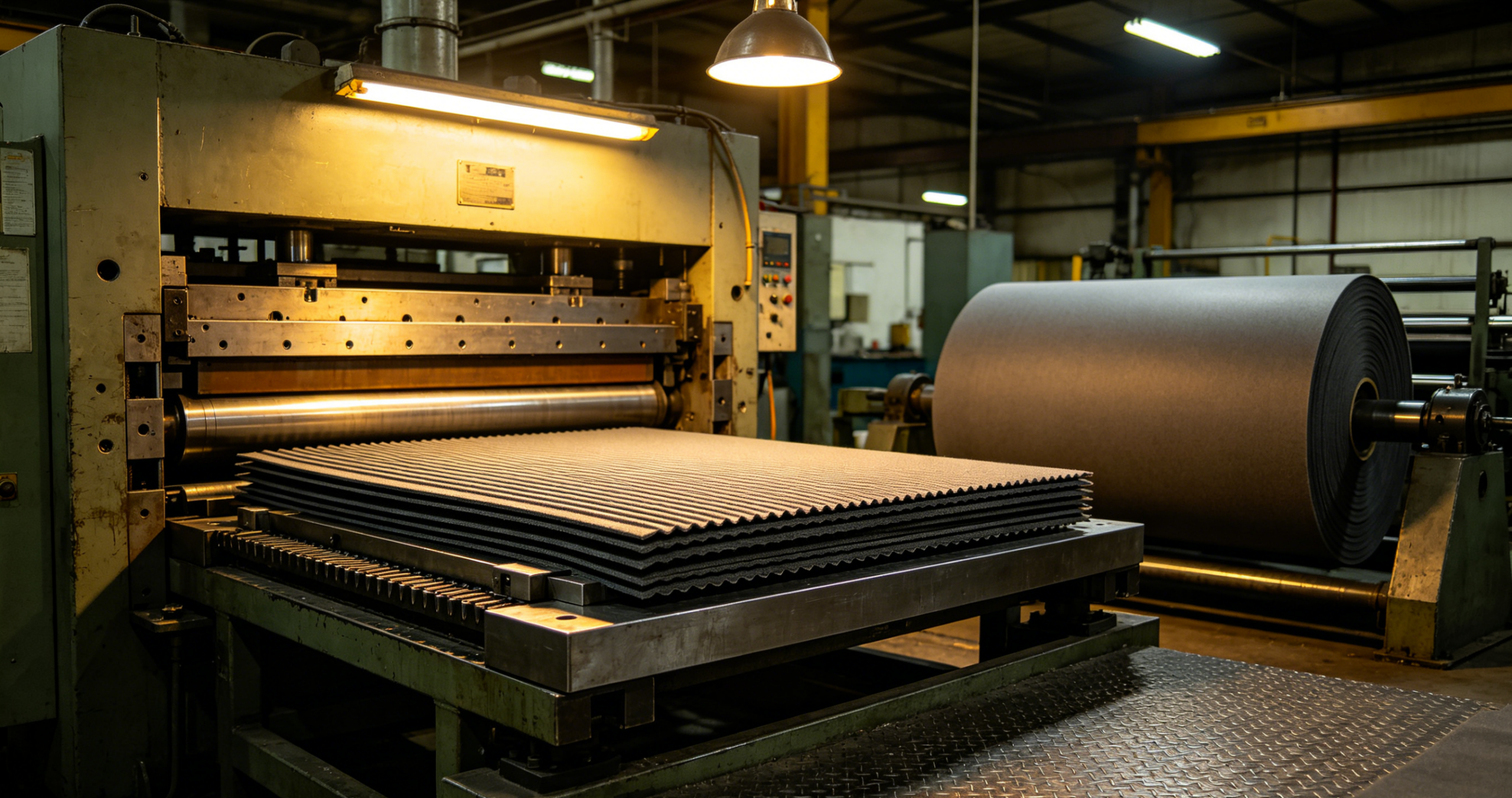 Automotive acoustic material production die cutting process