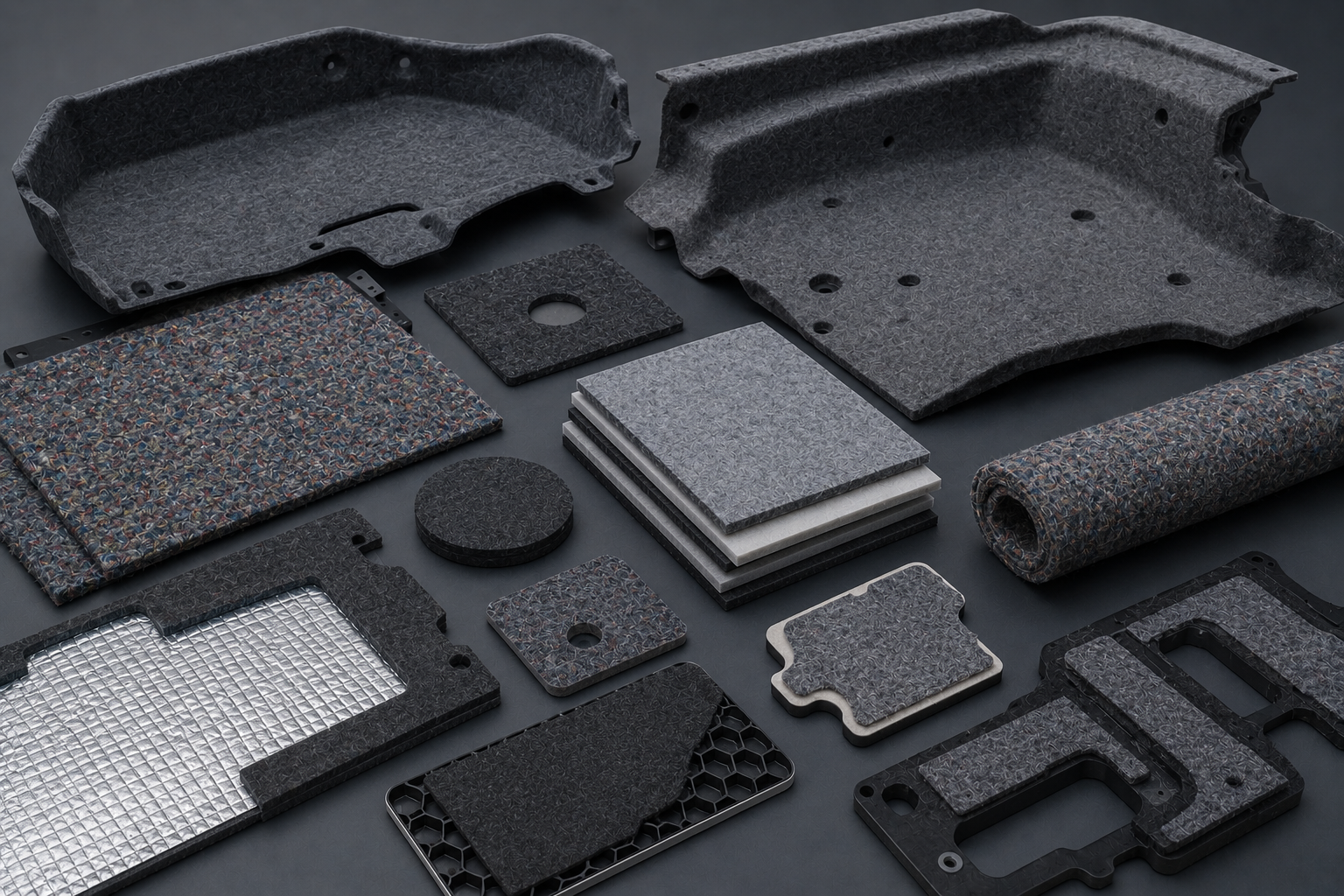 Automotive acoustic nonwoven components