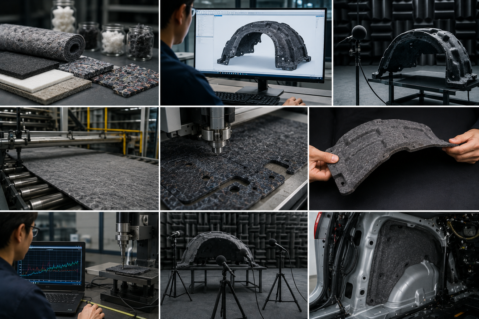 Automotive acoustic nonwoven development process