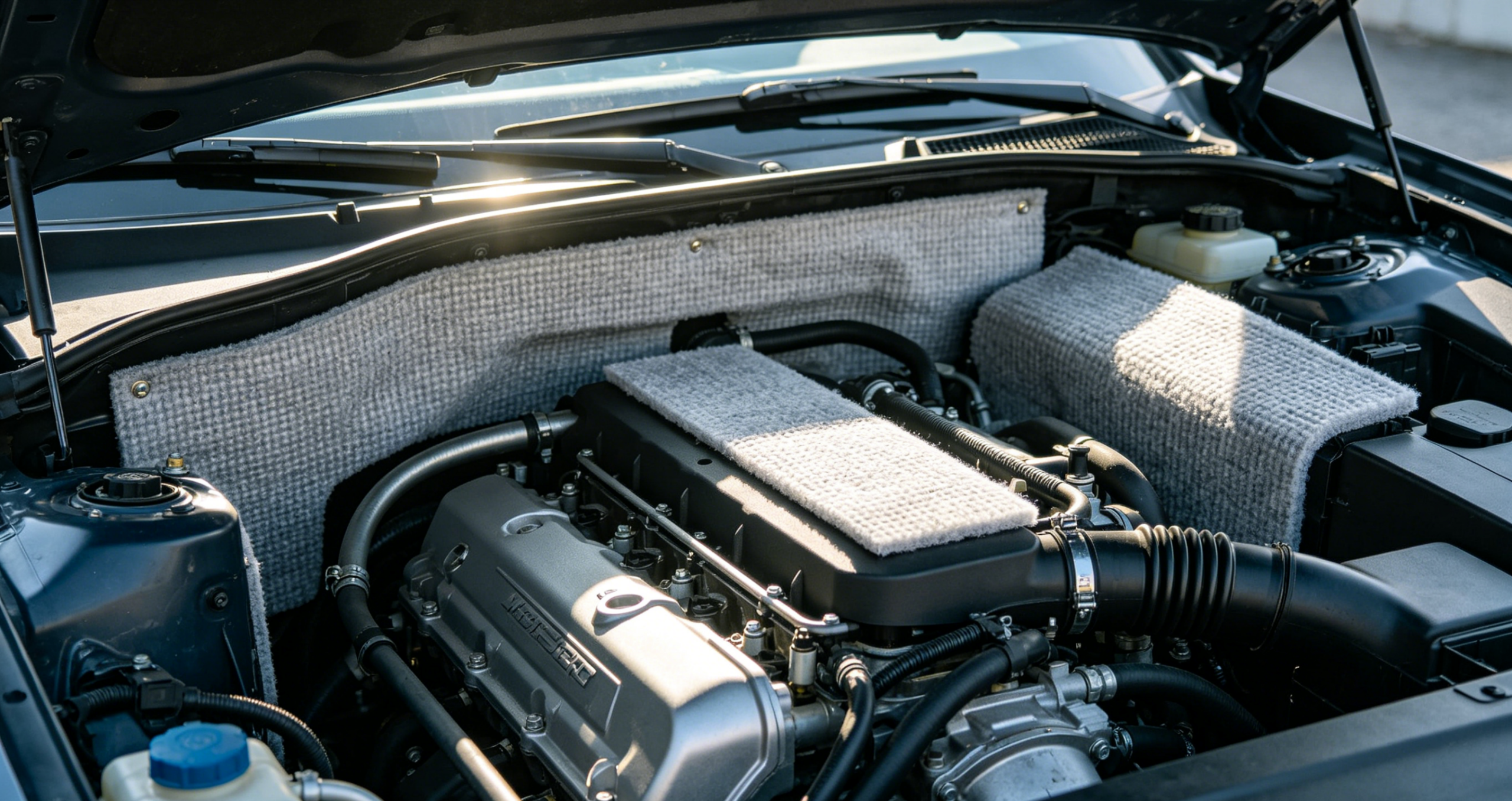 Automotive engine bay thermal insulation system
