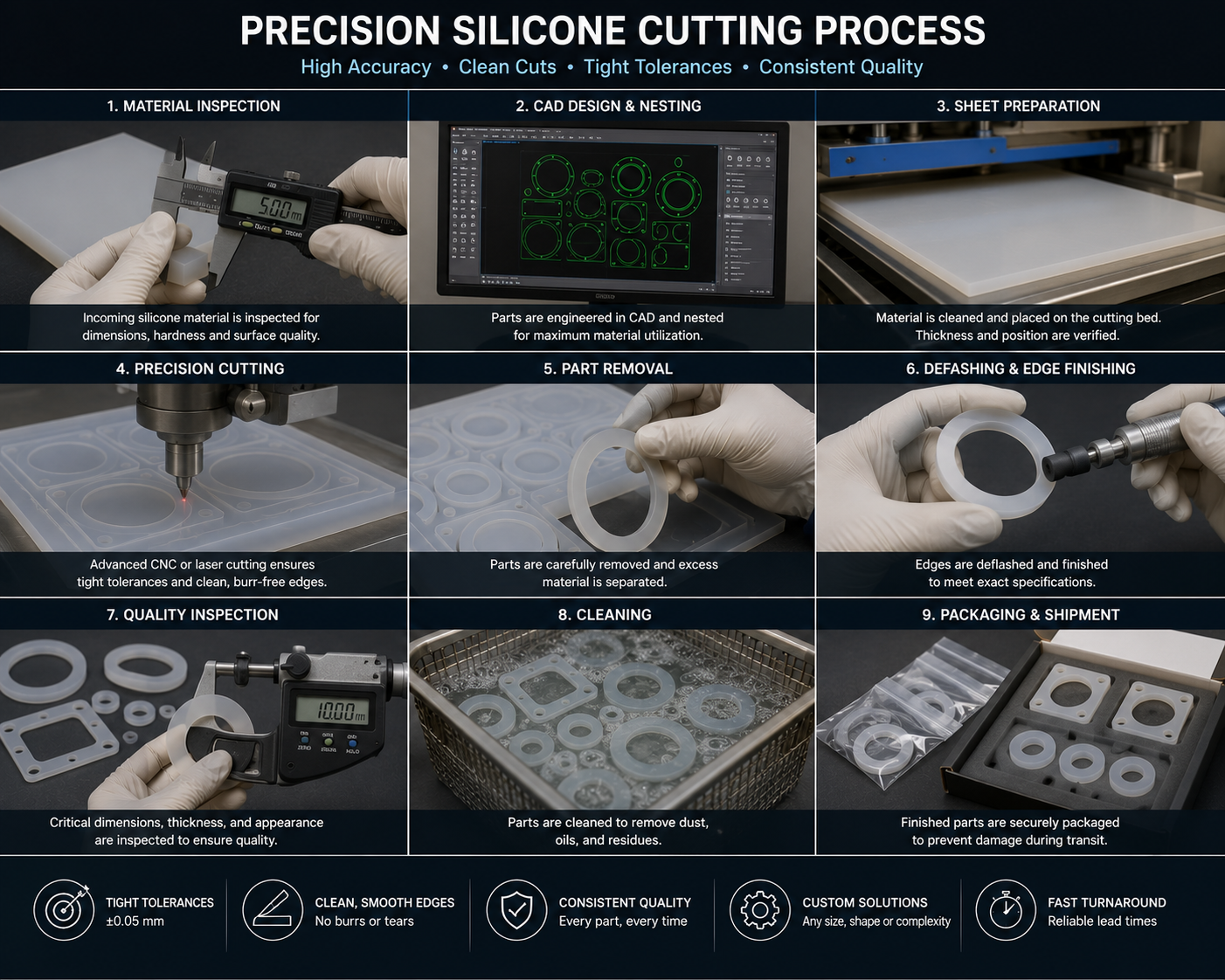 Precision Silicone Cutting Process