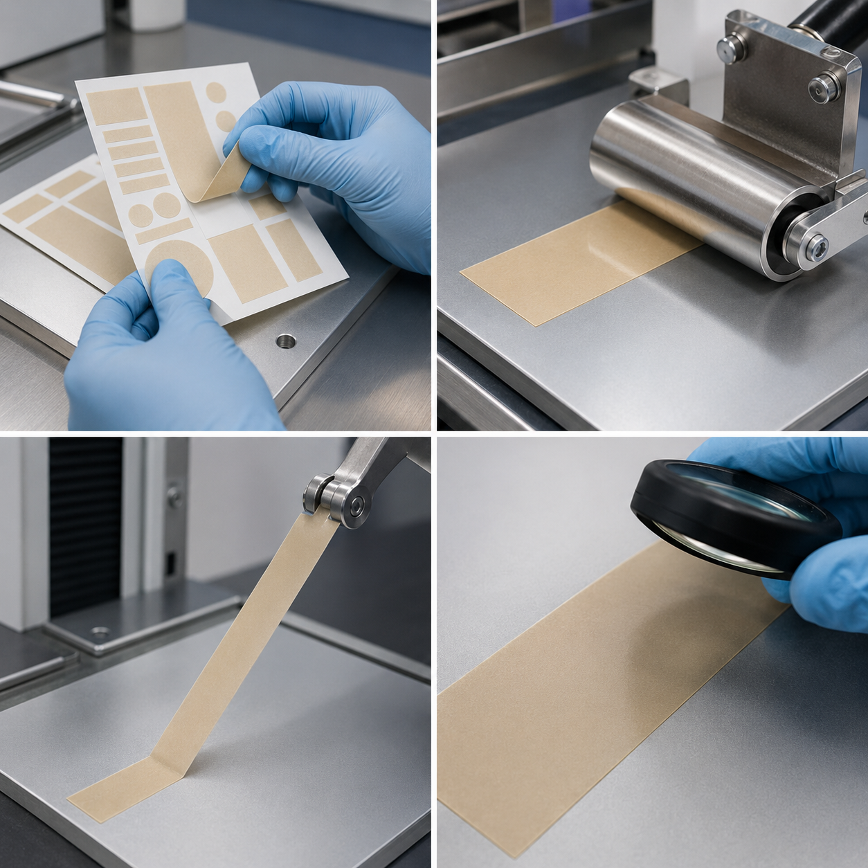 Die cut tape adhesion inspection