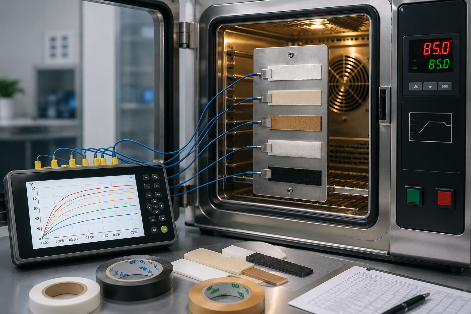 Adhesive tape temperature testing