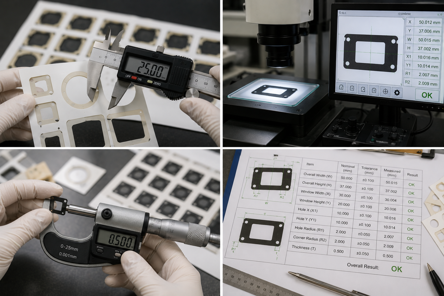 Adhesive die cut tolerance control