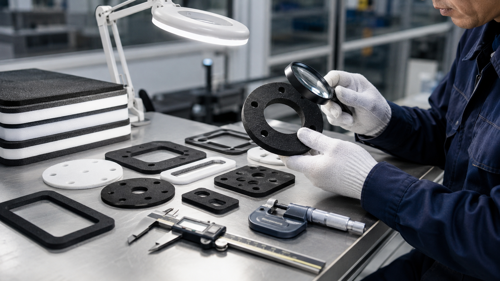 Precision die cut foam gasket inspection