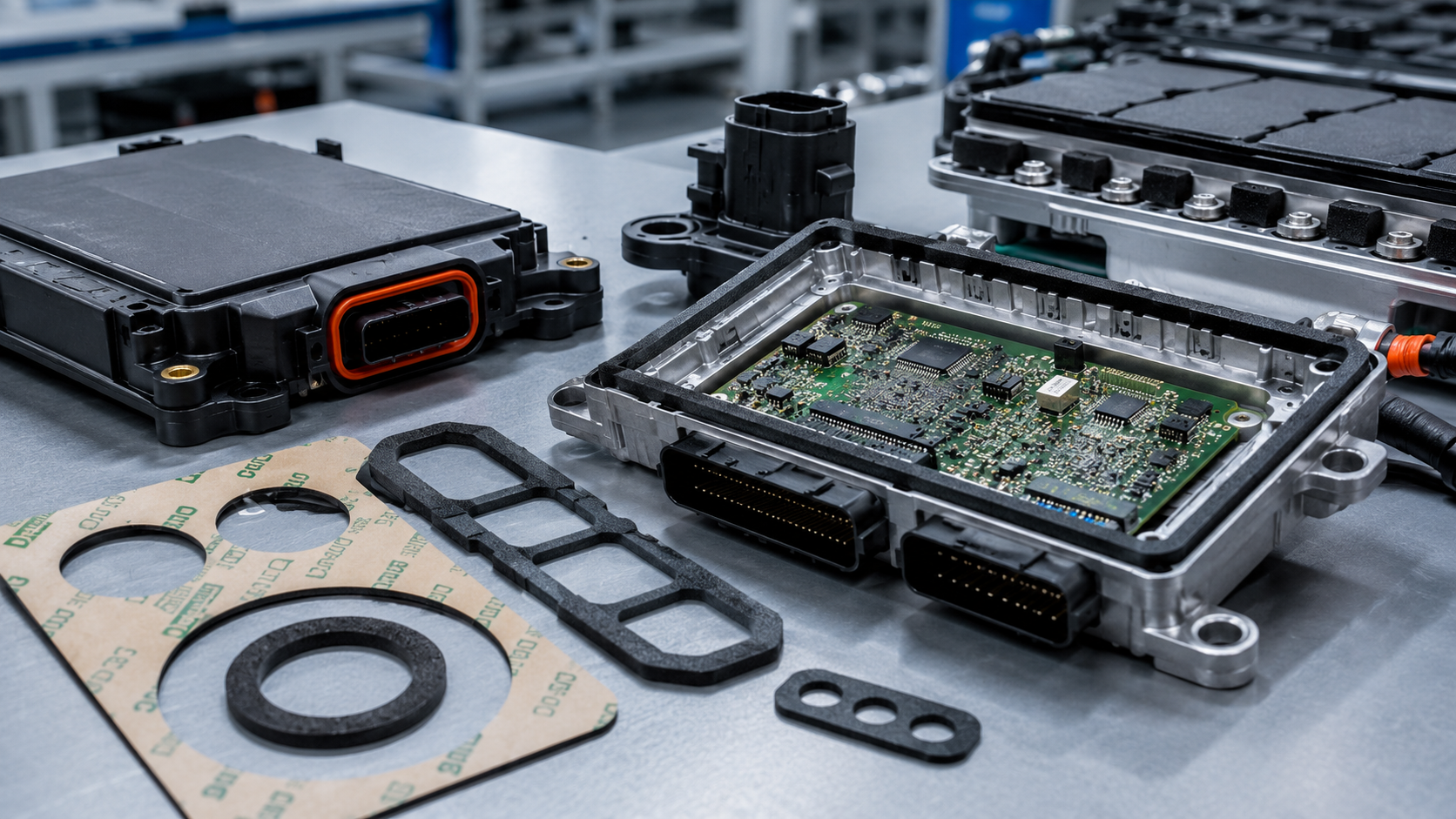 Die cut gaskets for automotive electronics