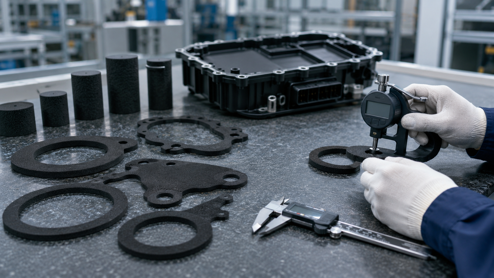 Foam gasket thickness tolerance inspection