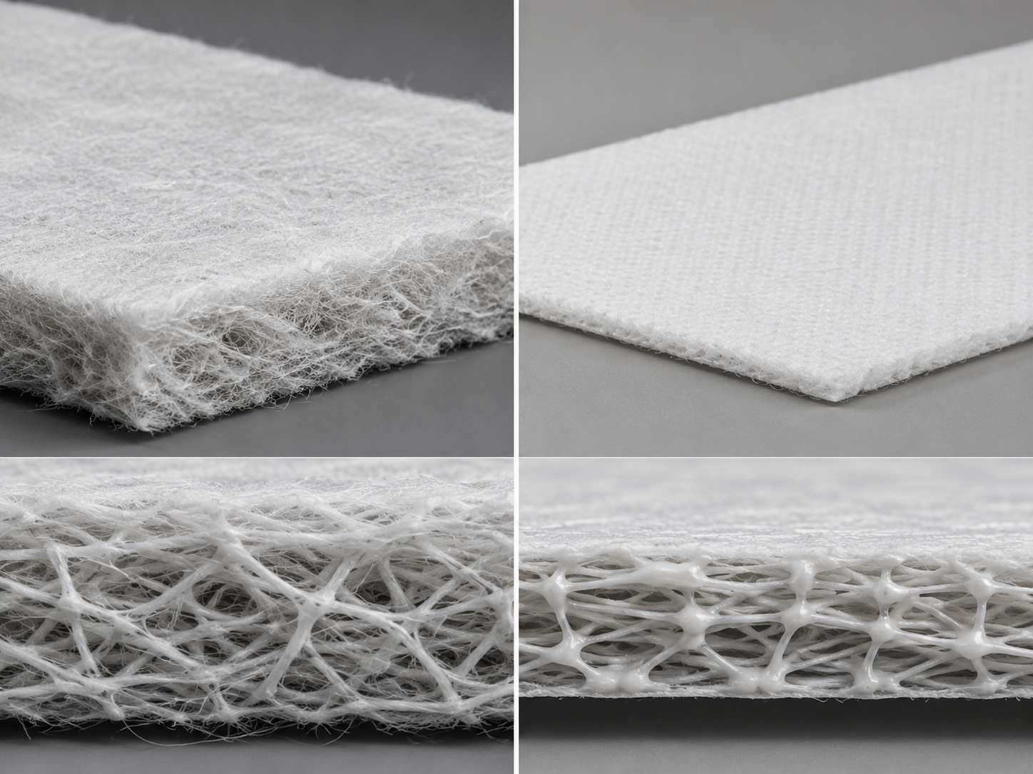 Needle-punched non-woven fabric and thermal bonded material structure
