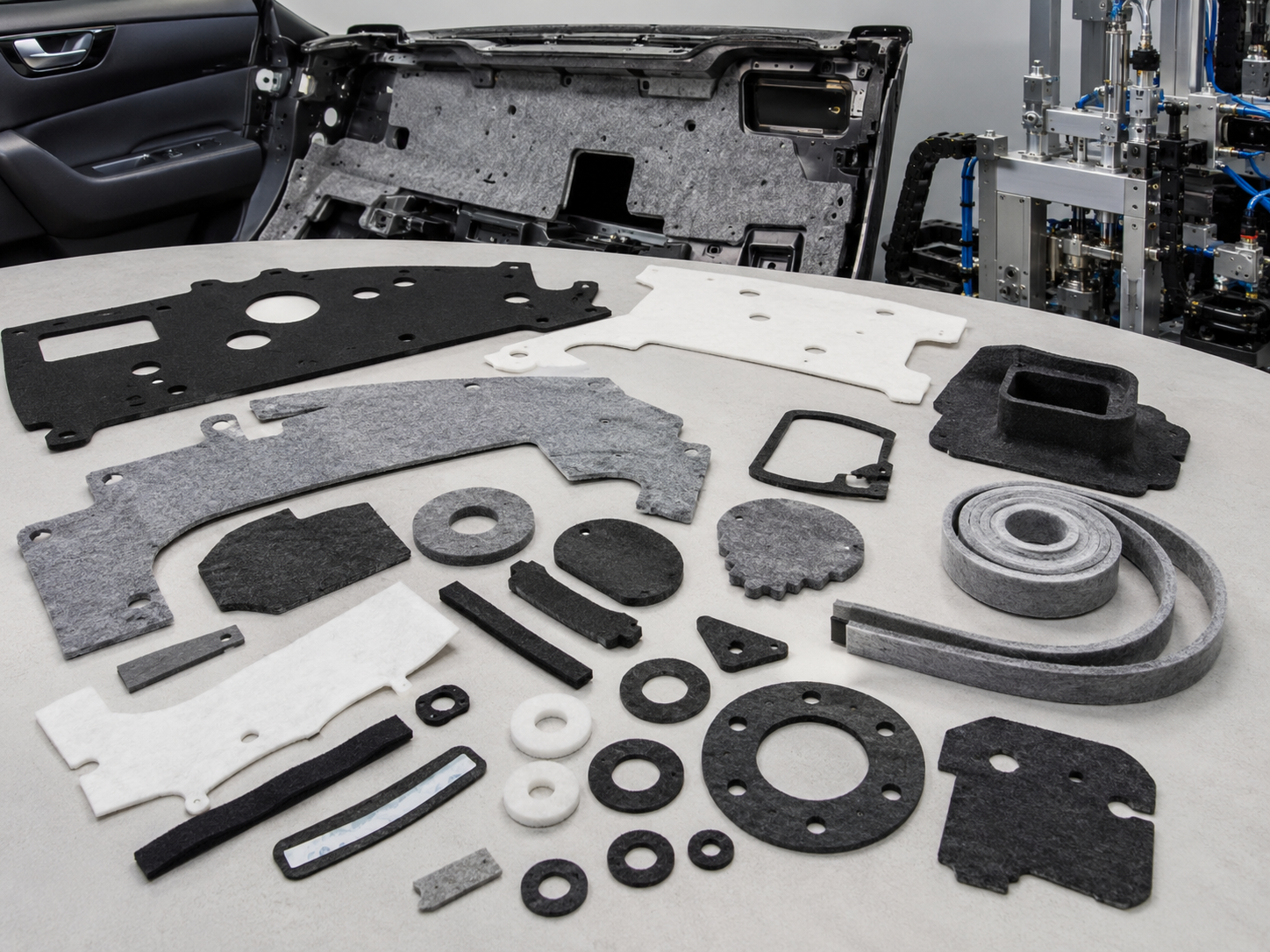 Precision die-cut automotive nonwoven components