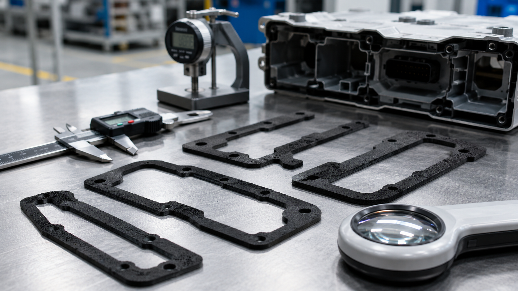 Precision die cutting of narrow foam gasket samples