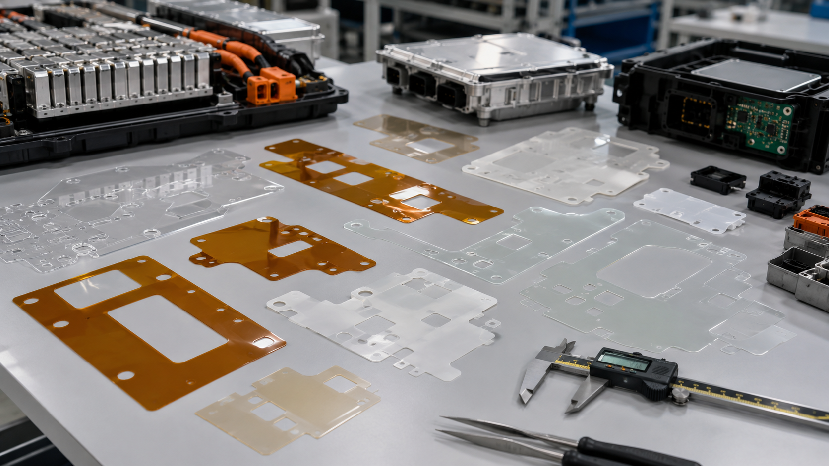 Die cut PET insulation films for battery electronics OEM applications