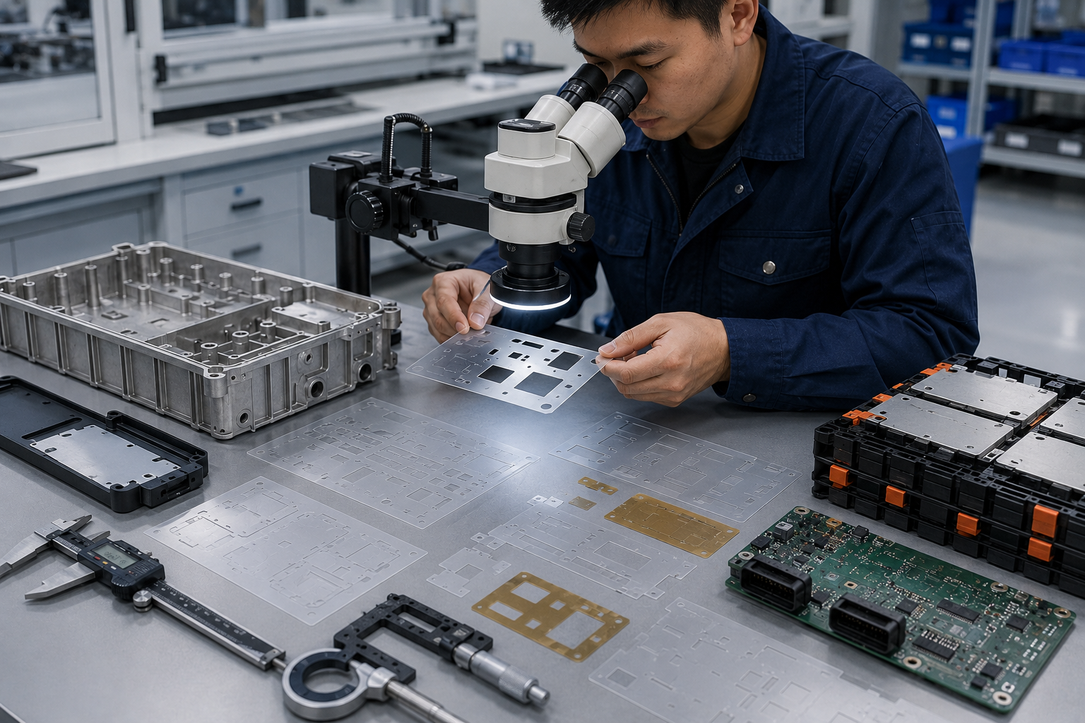 OEM inspection of die cut PET insulation films for battery modules