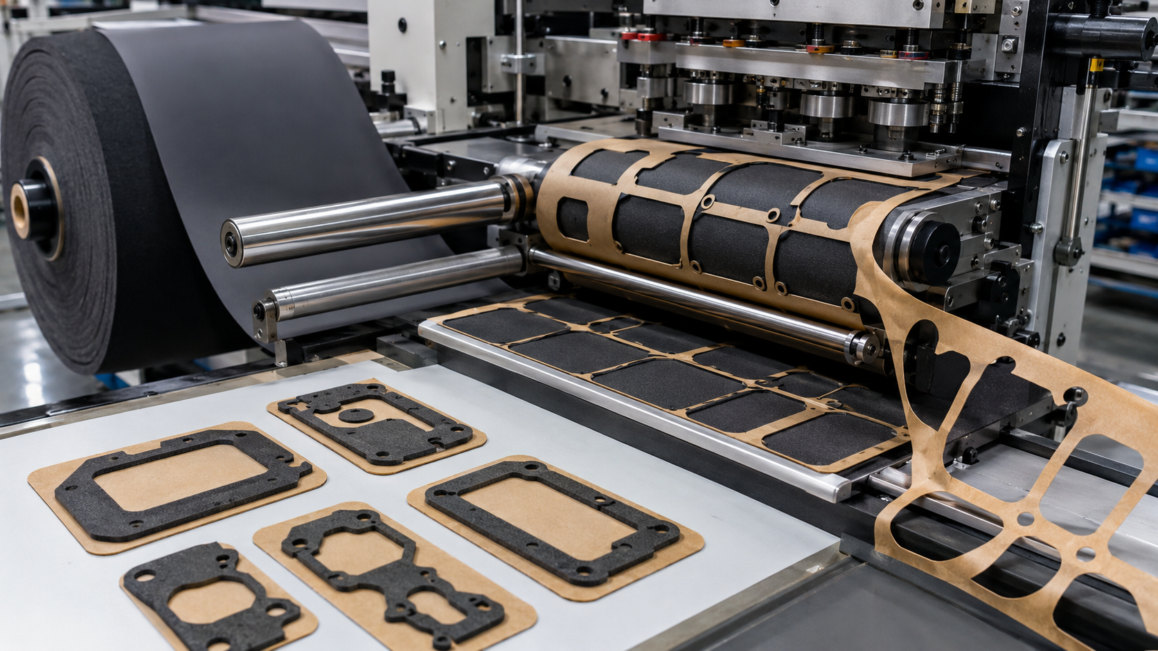 Adhesive backed foam gasket die cutting for automotive electronics
