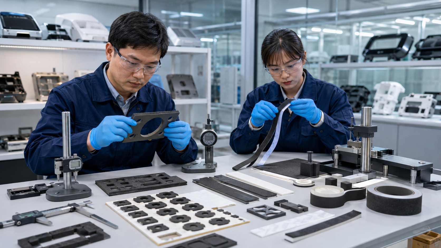 OEM inspection of custom die cut foam tape components