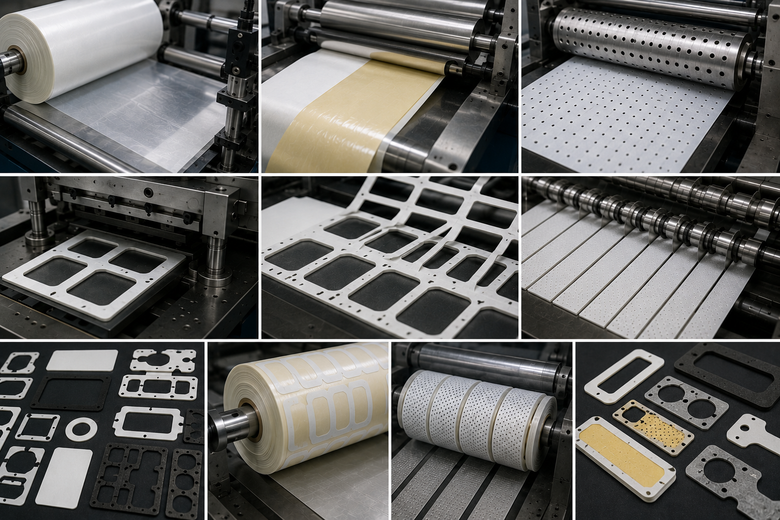 Precision die cutting and perforation process for adhesive film and foam parts