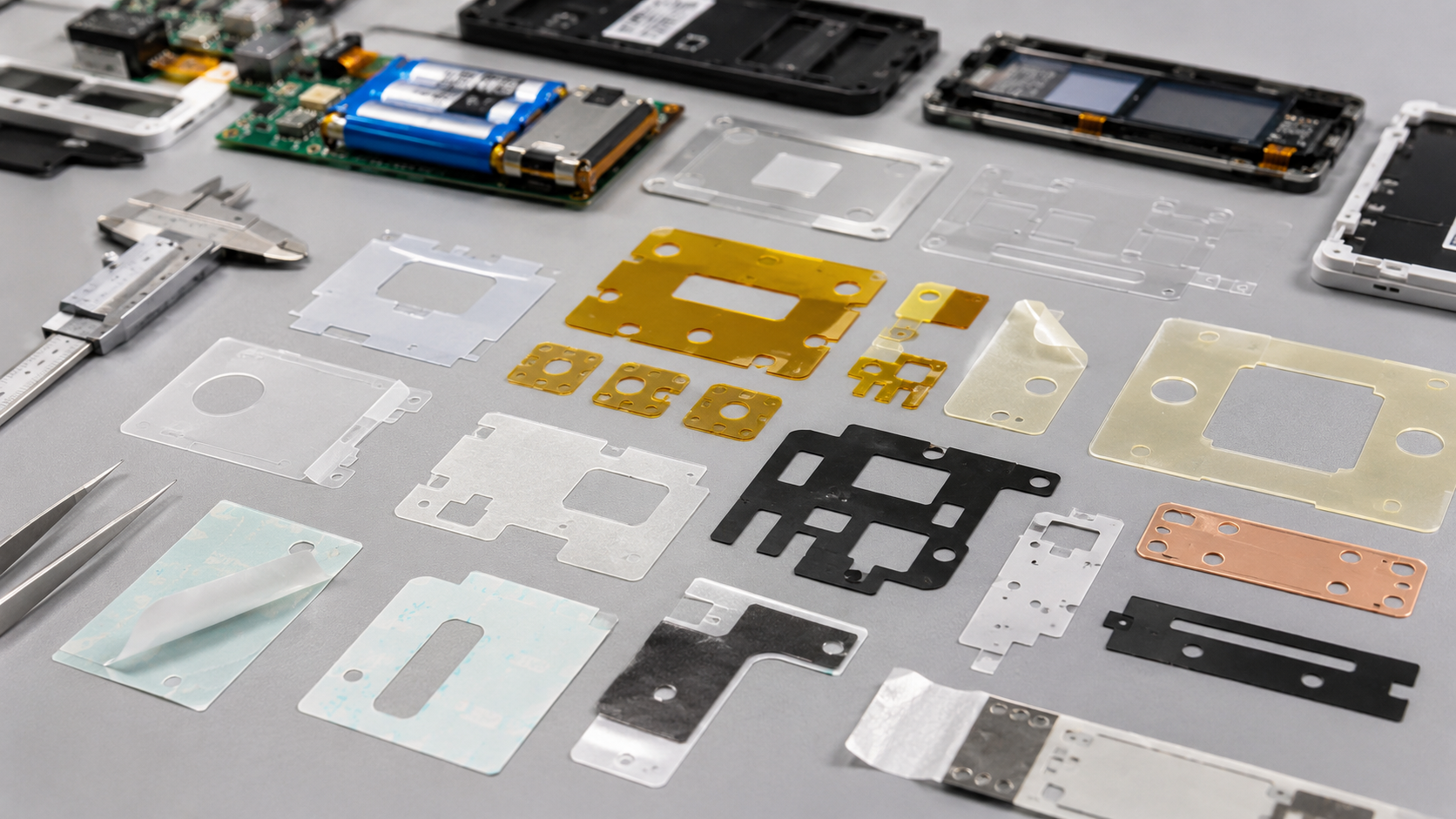 Precision die cut insulation films for electronic components