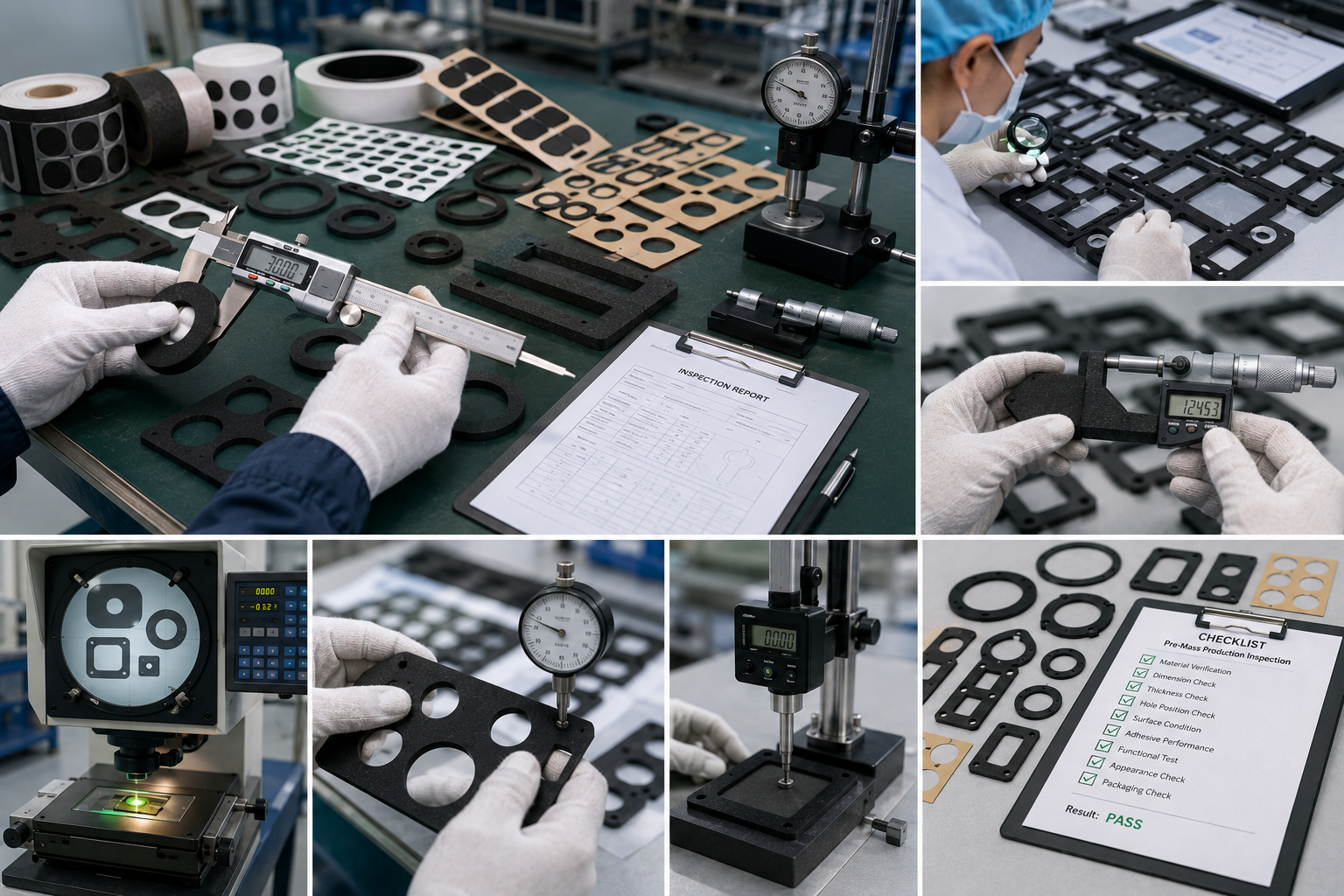 OEM inspection of rotary and flatbed die cut components before mass production