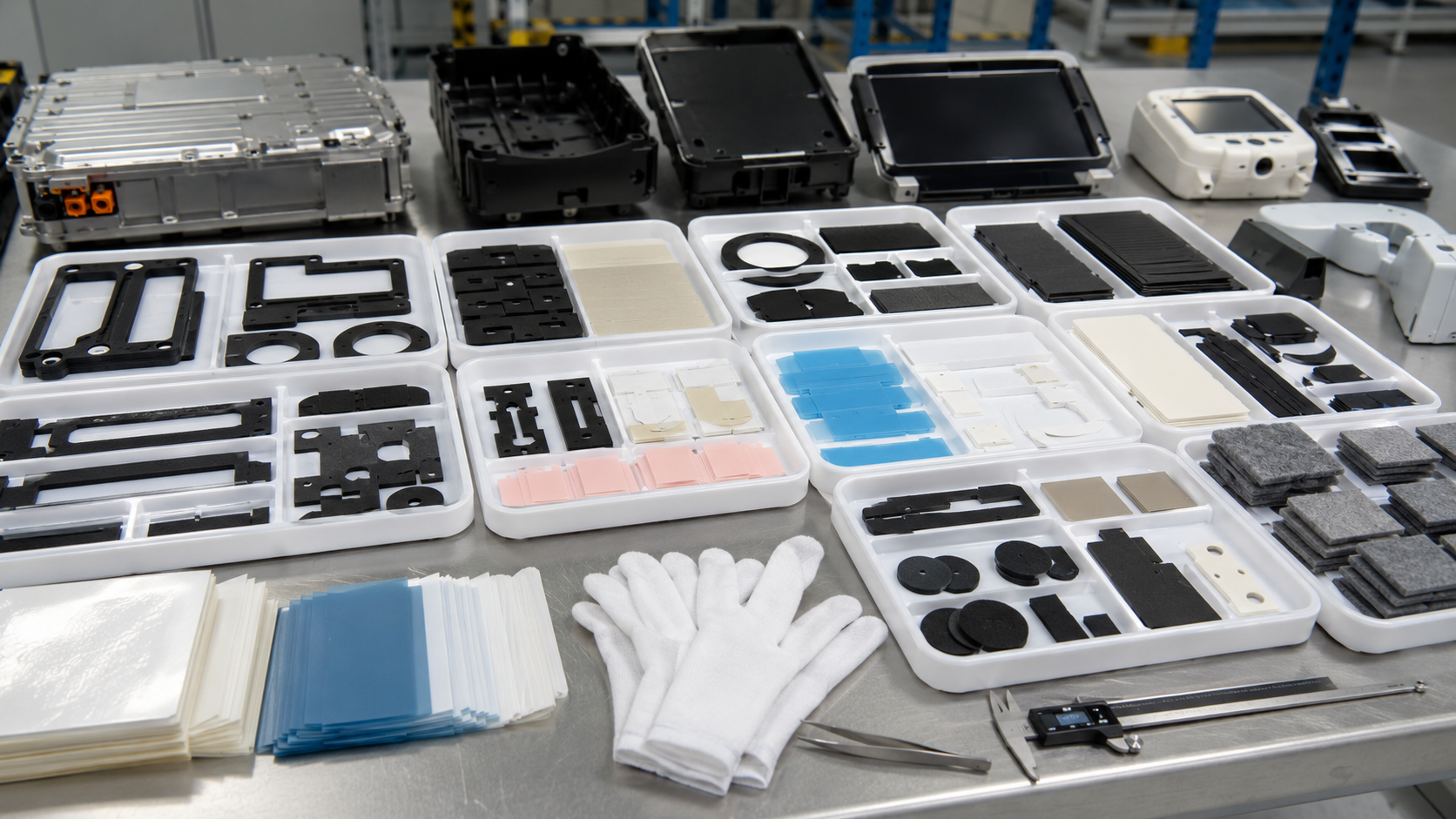 Kitted foam tape PET film rubber and protective components for production