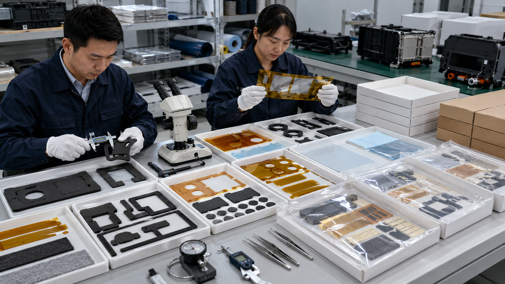 OEM inspection and packaging of kitted die cut components