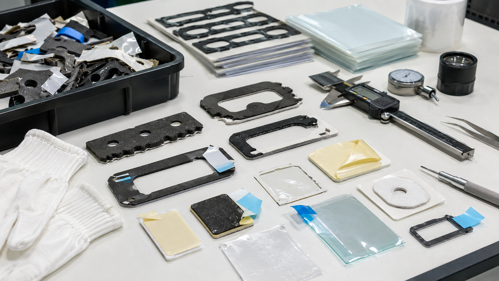Rework issues in die cut foam and adhesive tape components