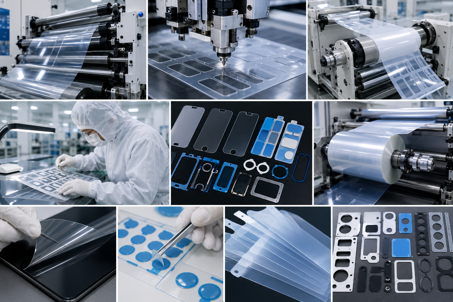 Sanken optical protective film converting die cutting lamination and liner processing capability