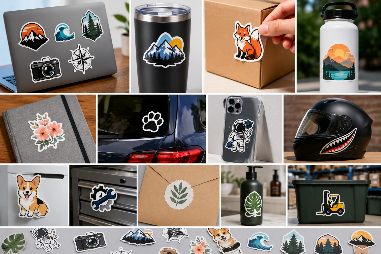 Custom Die-Cut Sticker Applications