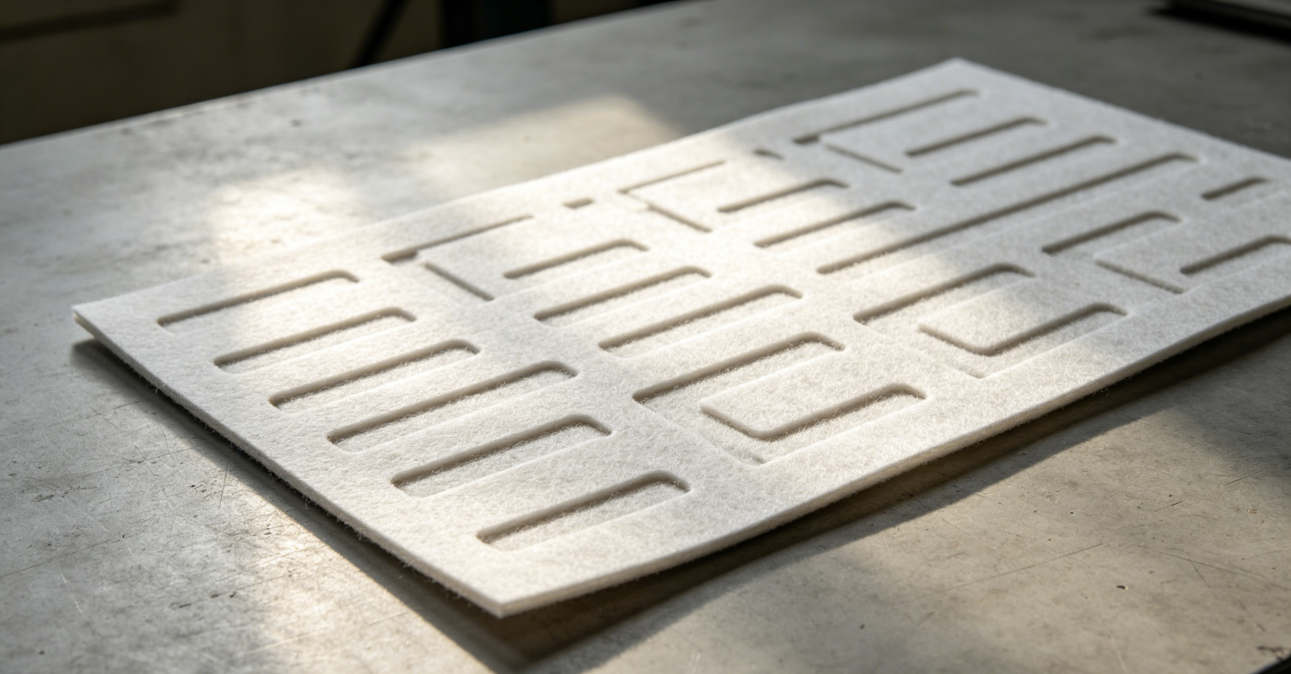 Die-cut non-woven fender liner material