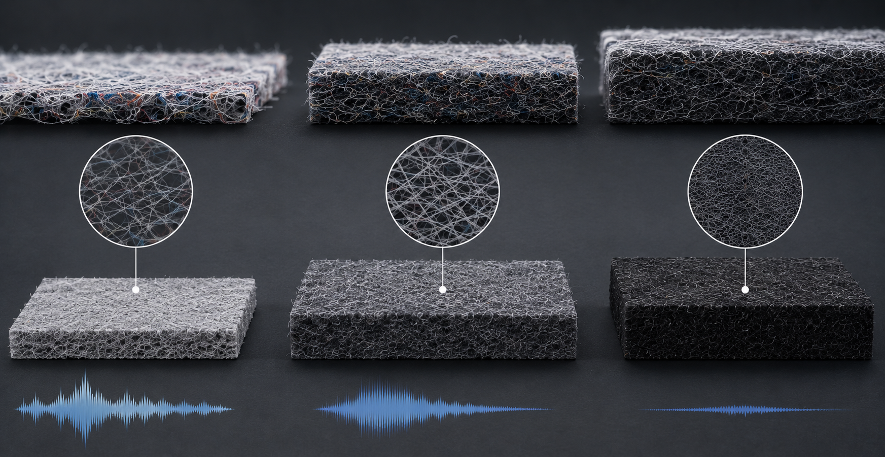 Nonwoven acoustic material density comparison