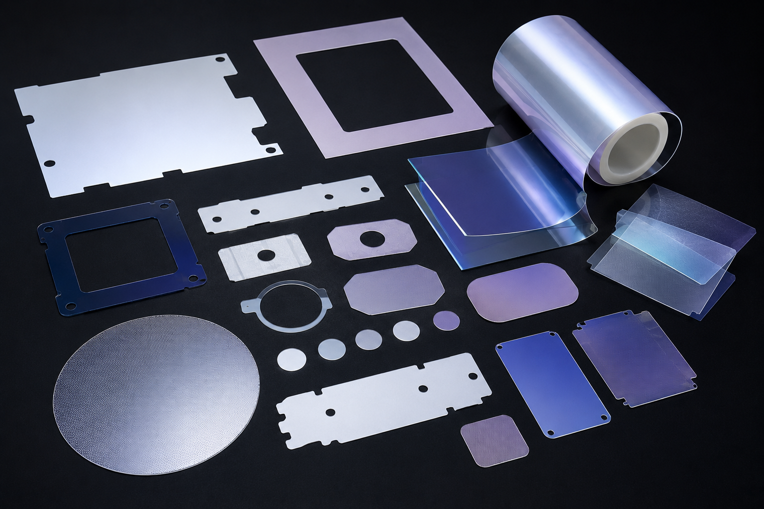 Optical brightening film die cut components