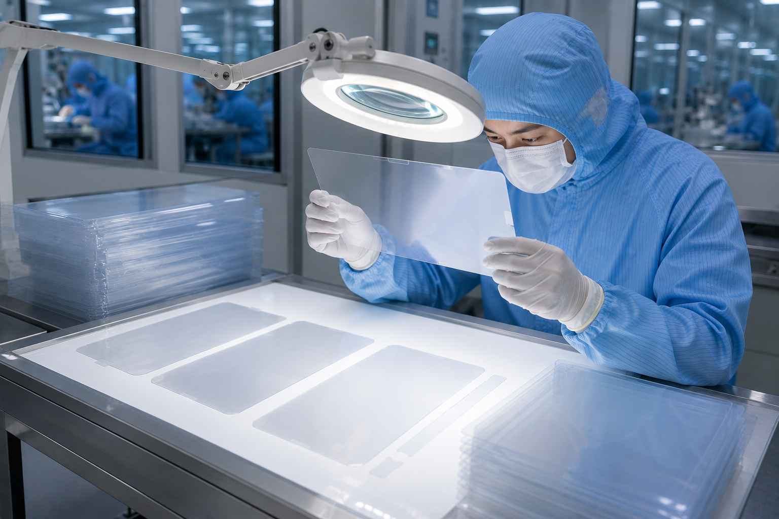 Optical film cleanroom inspection process