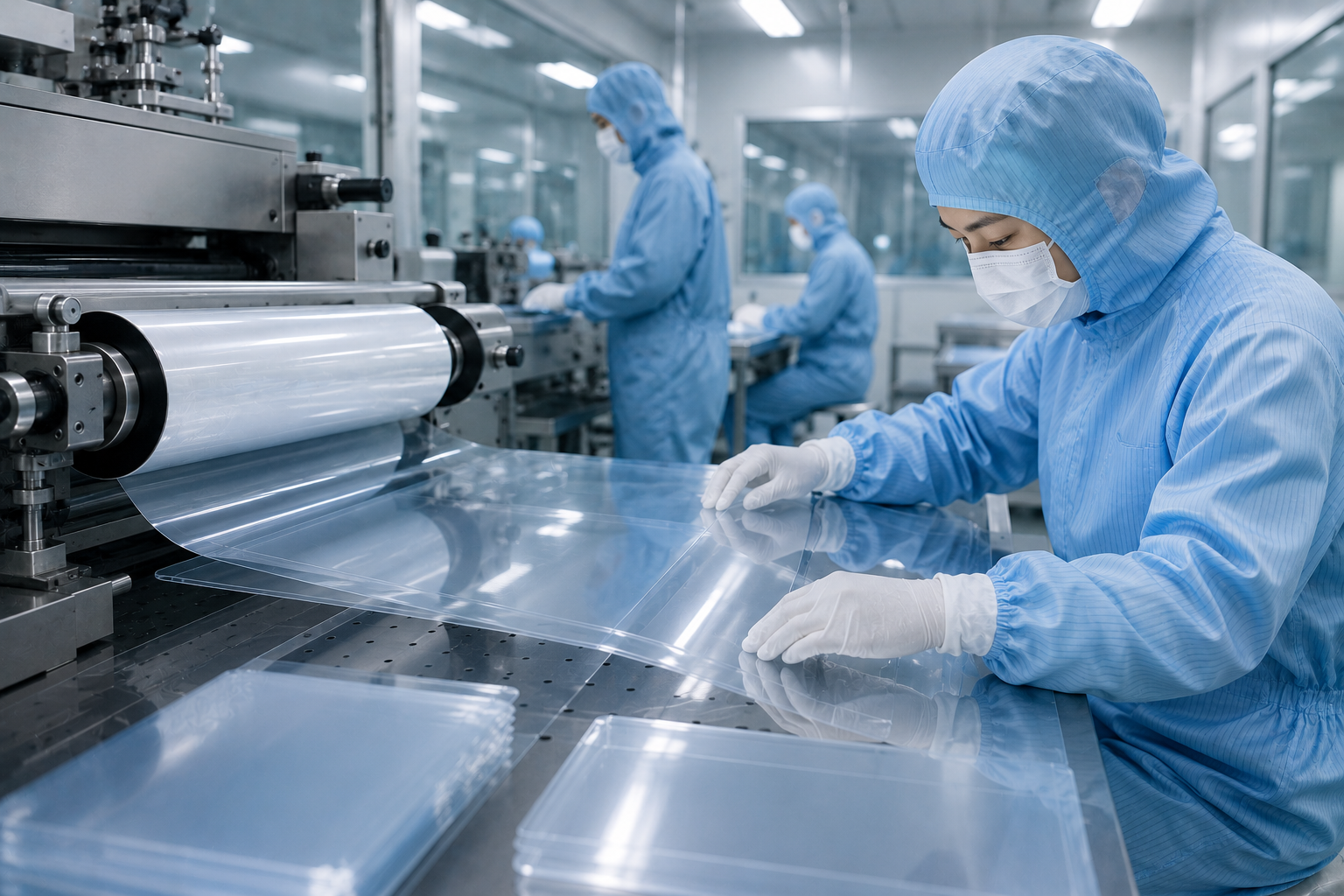 Optical film cleanroom manufacturing