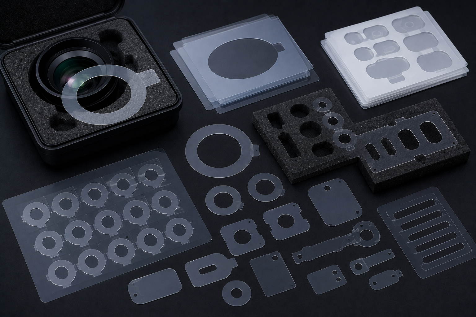 Precision die-cut optical packaging liners