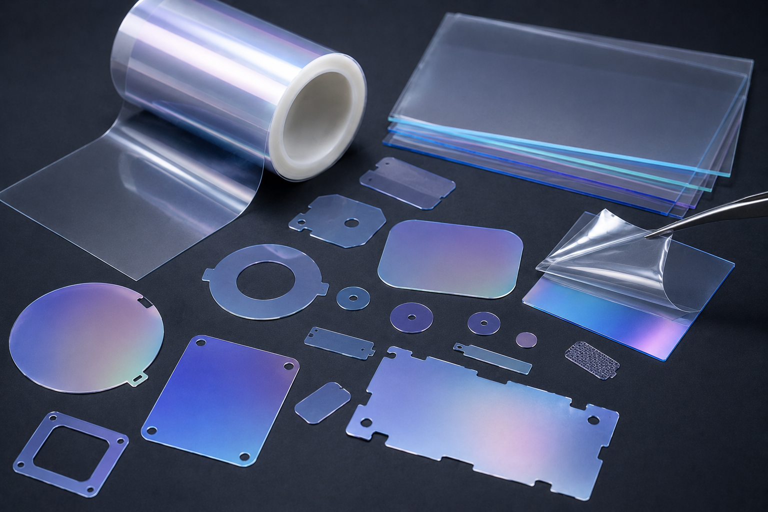 Protective film for optical die-cut components