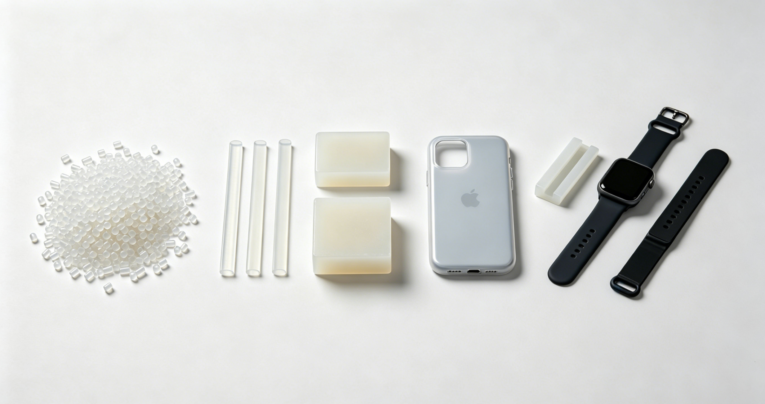TPU pellets, molded TPU samples, and different hardness TPU material applications