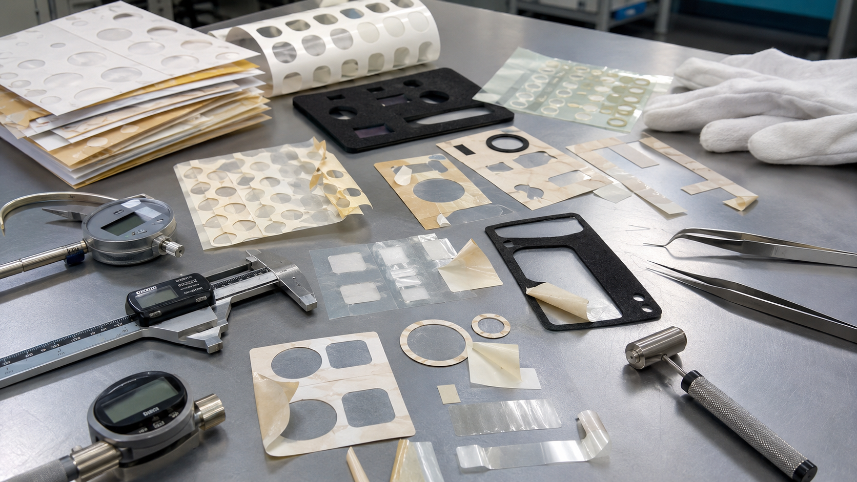 Adhesive die cut parts with liner release and peeling issues