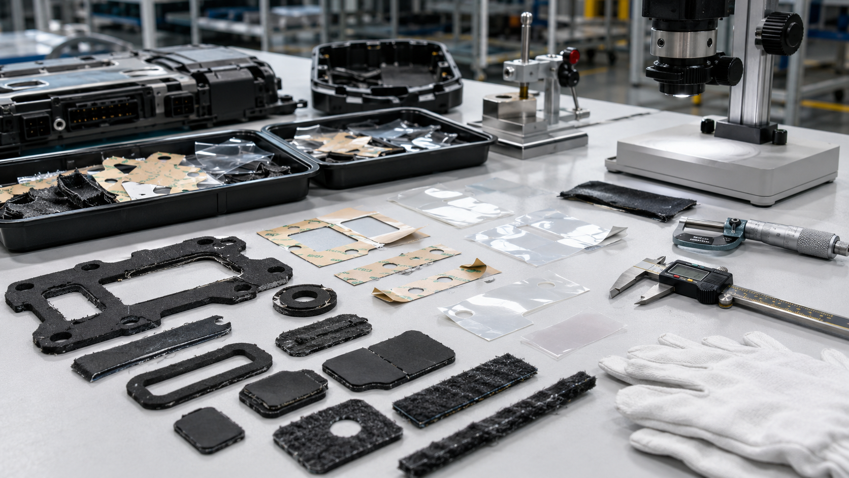 OEM die cut parts failing inspection due to edge adhesive and tolerance issues