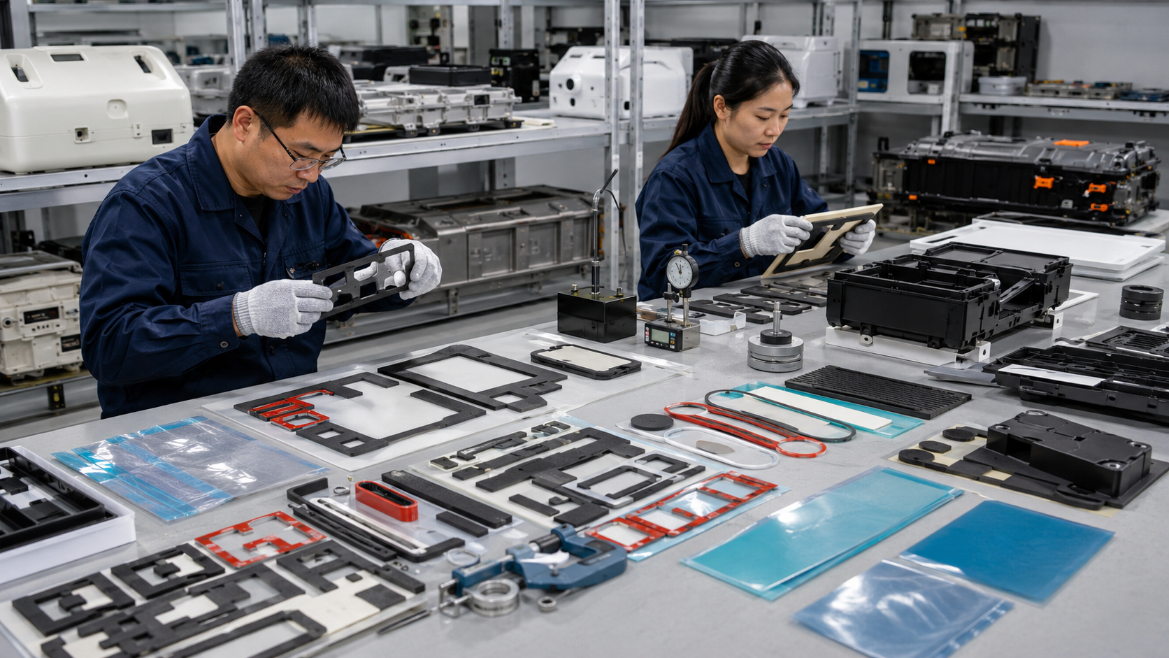 OEM final inspection of custom die cut foam tape film rubber and felt components